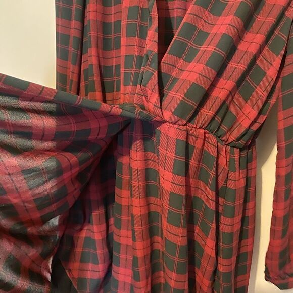 Eclipse Red and Black Plaid Mini Dress - Picture 5 of 12